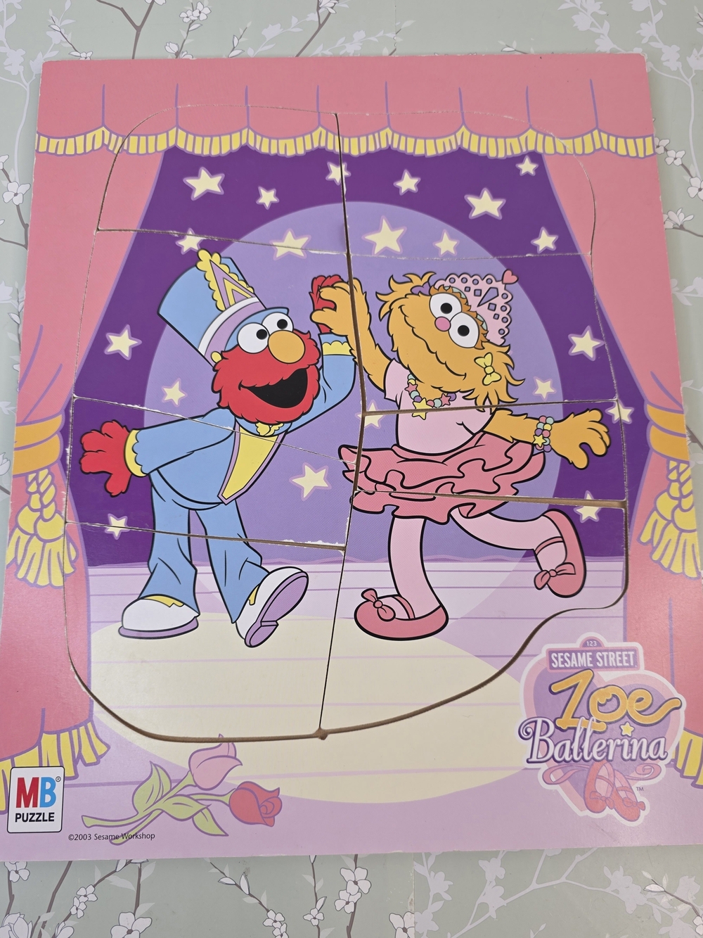 Vintage Sesame Street Zoe & Elmo Ballerina Wood Puzzle